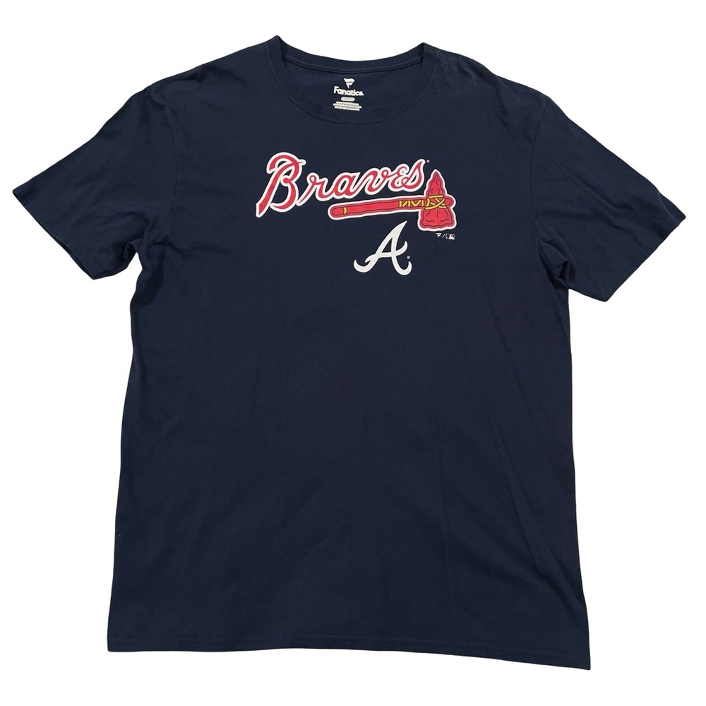 Fanatics MLB Atlanta Braves Size XL Navy-Blue Tee (Retail $35)